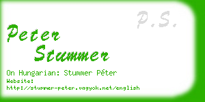 peter stummer business card